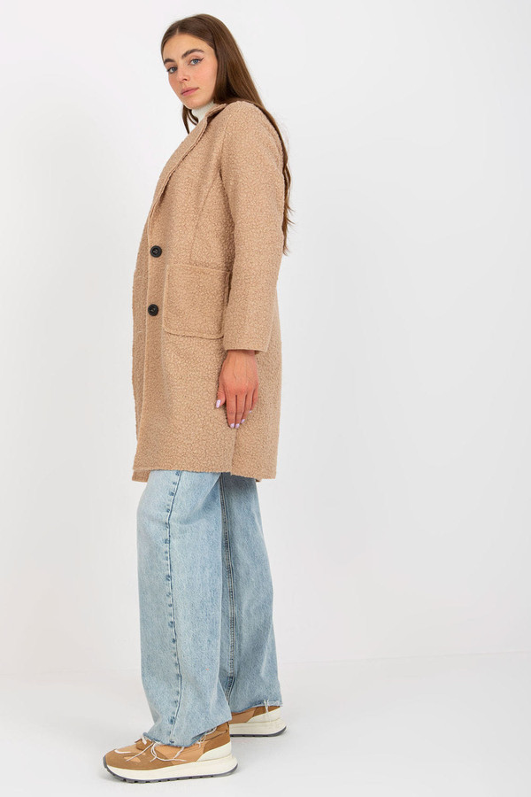 beige - Coat model 172451 Och Bella U704-172451