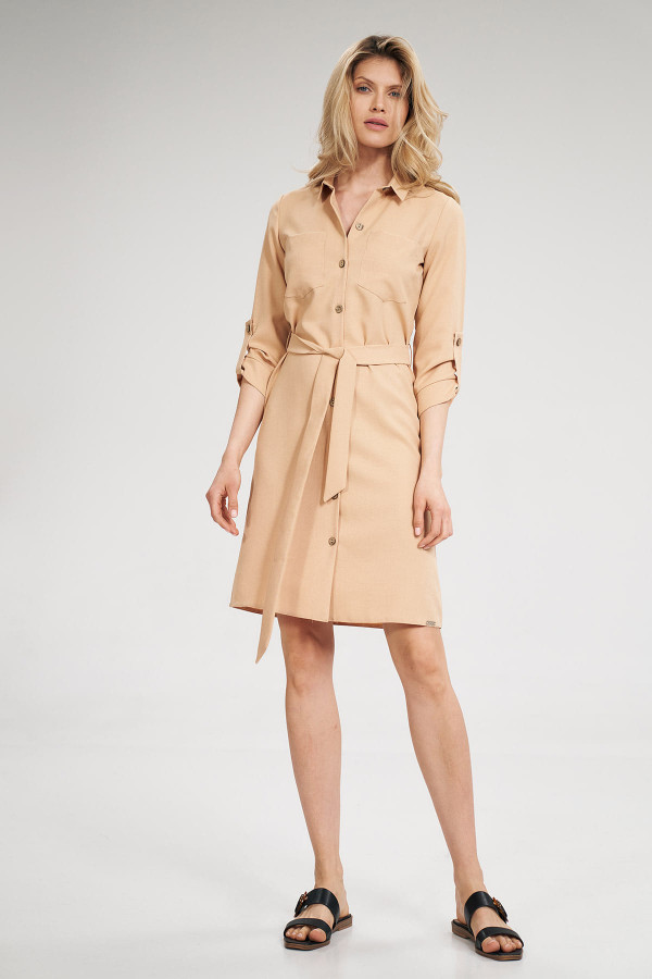beige - Daydress model 141744 Figl U704-141744