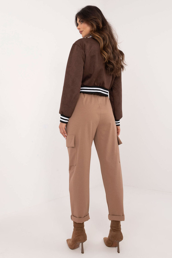 brown - Women trousers model 202304 Och Bella U704-202304