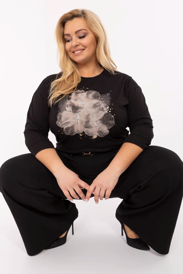 black - Plus size blouse model 212700 Relevance U704-212700