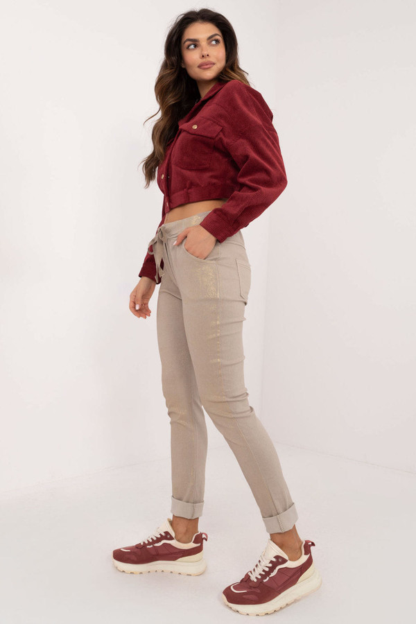 beige - Women trousers model 201865 Italy Moda U704-201865