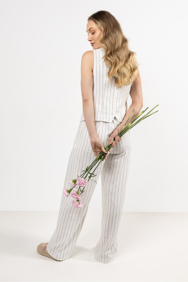 beige - Women trousers model 212188 awama U704-212188