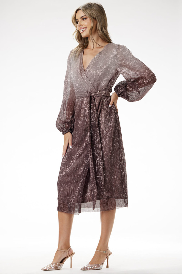 brown - Evening dress model 204243 awama U704-204243