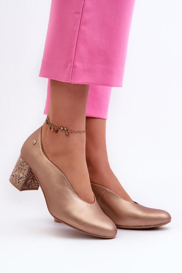 yellow - Block heel pumps model 198121 Step in style U704-198121