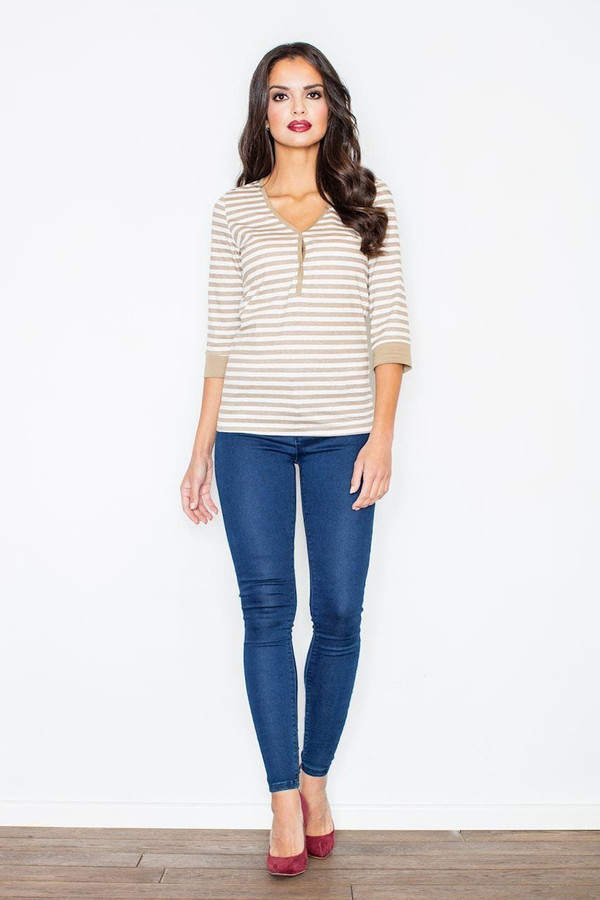 beige - Blouse model 44216 Figl U704-44216