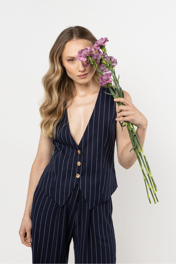 navy blue - Gilet model 212178 awama U704-212178