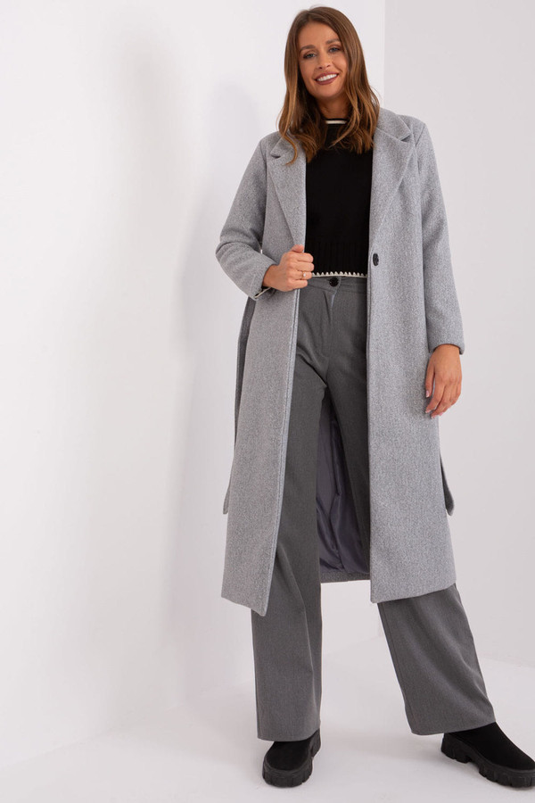 grey - Coat model 187449 Och Bella U704-187449