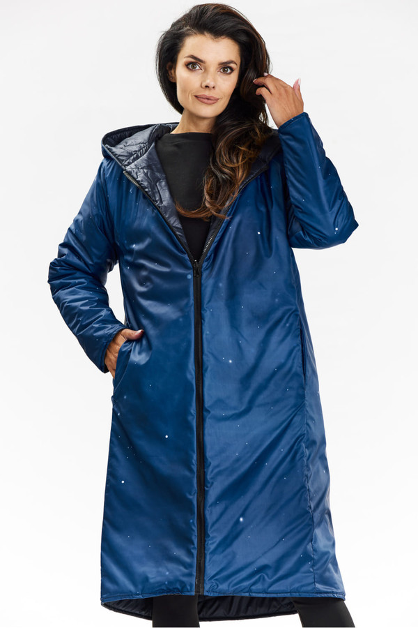 navy blue - Coat model 200548 awama U704-200548