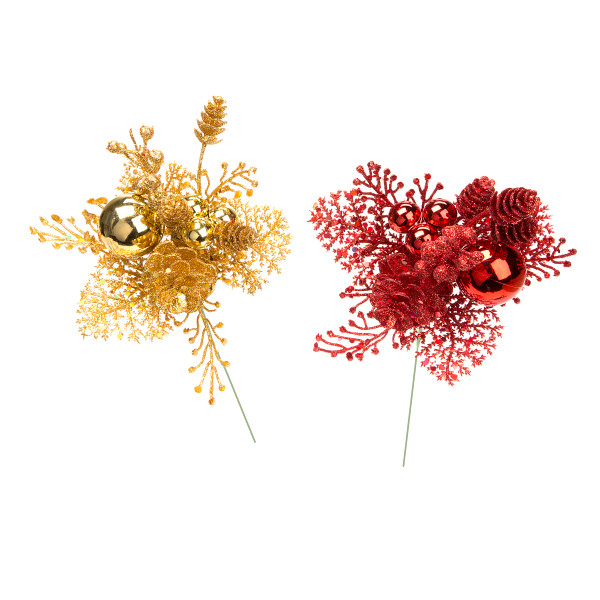 Christmas Pick Glittr Berry Cone 8 Inches N274-FC01207722