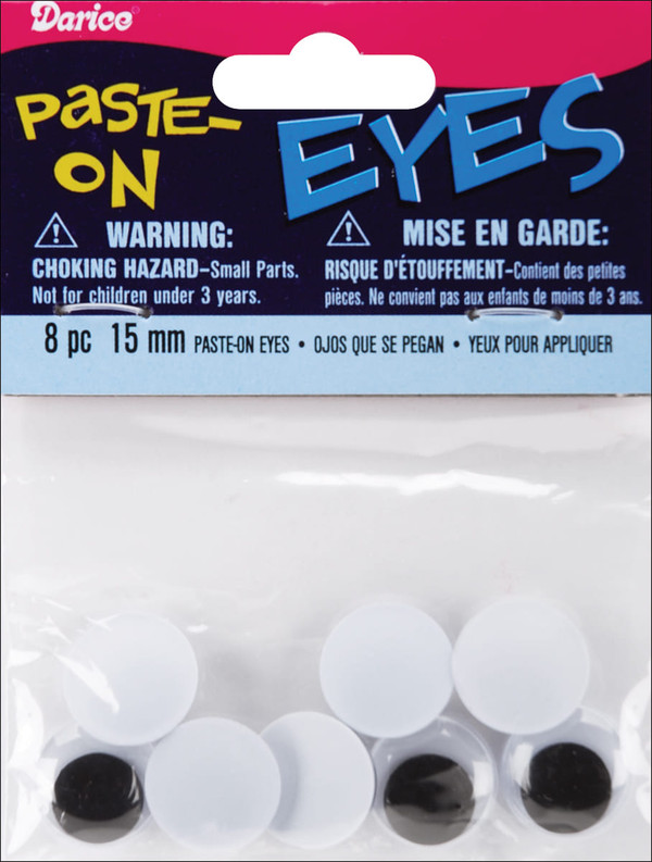 Paste On Wiggle Eyes 15mm Black N274-FC016212543