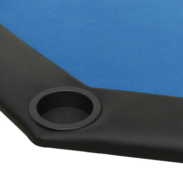  8-Player Folding Poker Table Blue 42.5"x42.5"x29.5 A949-80405