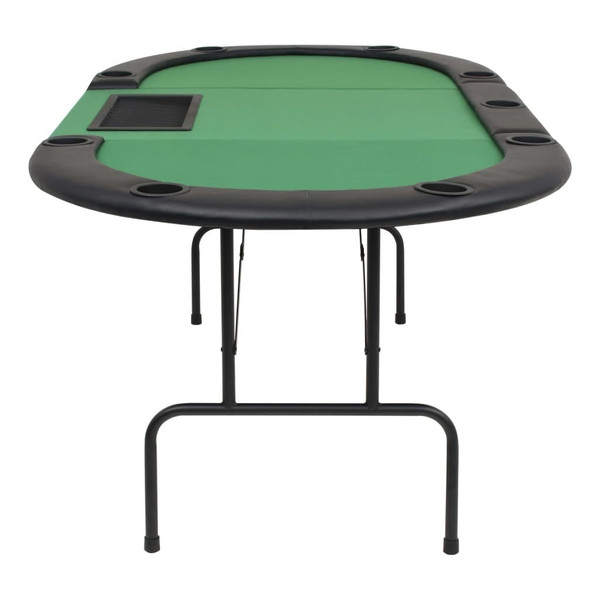  9-Player Folding Poker Table 3 Fold Oval Green A949-80210