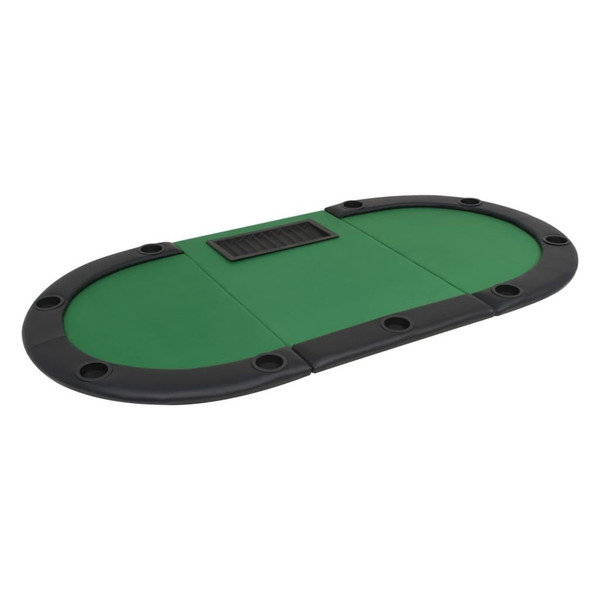  9-Player Folding Poker Table 3 Fold Oval Green A949-80210