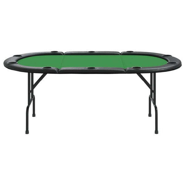 10-Player Folding Poker Table Green 81.1"x41.7"x29.9 A949-80402