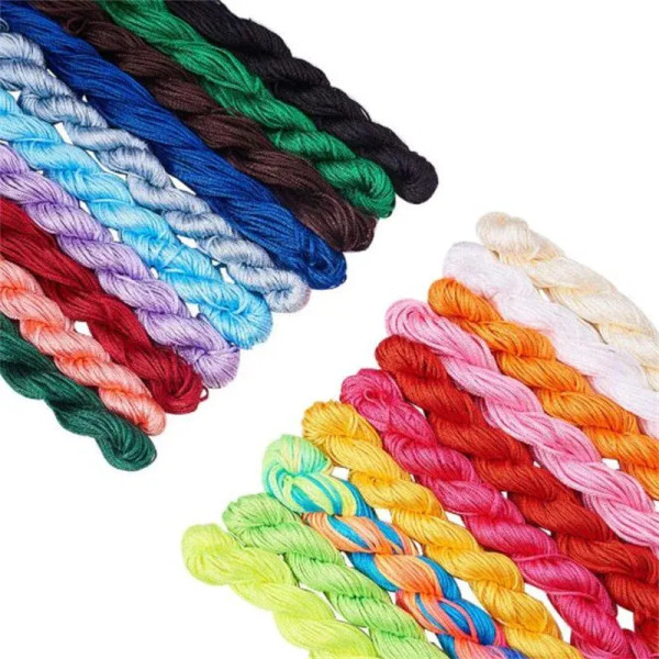 Color: PURPLE - 24m Polyester Braided Jade Thread For DIY Handmade Necklace Bracelet Trinket Pendan F640-12000027771006025