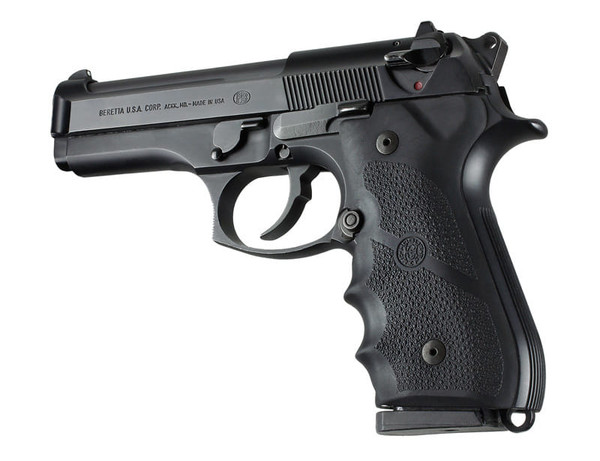 Hogue Beretta 92/96 Series OverMolded Rubber Grip with Finger Grooves (Black) M119-92000
