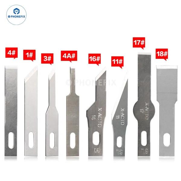 Color: Red, Silver Tone - 10pcs #4A #11 #18 Scalpel Knife Blades Engraving Non-Slip Metal Scalpel K F640-12000037981841288