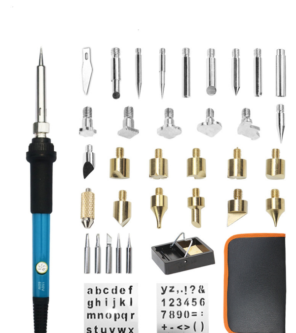 quantity: Q37pcs, Model: US - Electric iron set 28 pieces of adjustable temperature brush Q119-CJJZGJGJ00116-Q37pcs-US