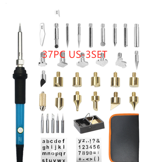 quantity: Q37pcs, Model: US3set - Electric iron set 28 pieces of adjustable temperature brush Q119-CJJZGJGJ00116-Q37pcs-US3set