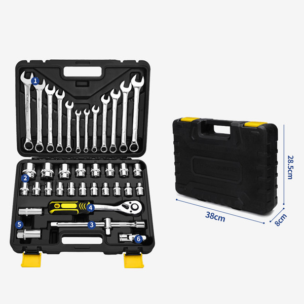 Color: 37 set 72 teeth - Large Set Of Special Tools For Car Maintenance Complete Toolbox Q119-CJJZGJGJ01089-37 set 72 teeth