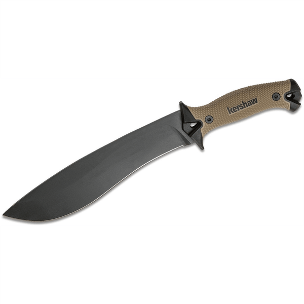 Kershaw Camp 10 Recurve Fixed Blade Machete with Nylon Sheath - Tan/Black T398-KER1077TAN