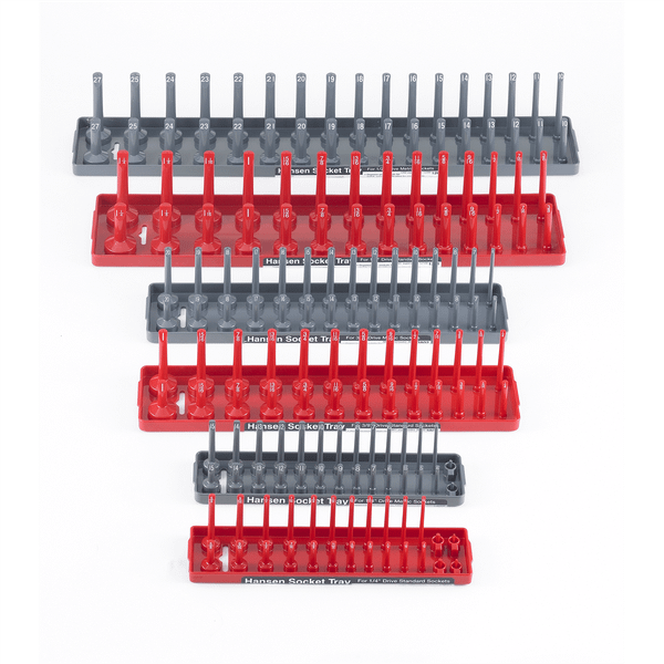 Hansen Global Soc Tray 6-Pack Assortment, Red/Gray T398-HNE92000