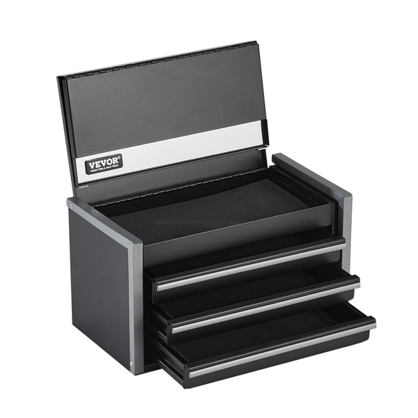 Metal Tool Box, 8.6-inch, Portable Metal Tool Box with 3 Drawers, Small Tool Chest with EVA Liners  E415-CTSBXSGJX86IACUDAV0