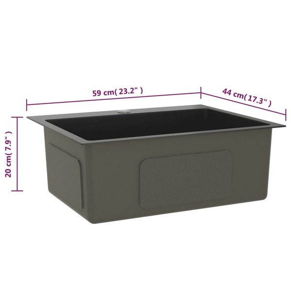 Handmade Kitchen Sink Black Stainless Steel A949-51513