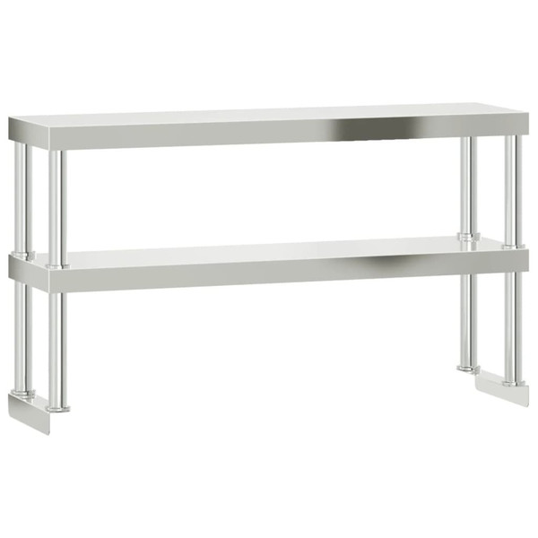 Kitchen Work Table with Overshelf 43.3"x21.7"x59.1" Stainless Steel A949-3208904