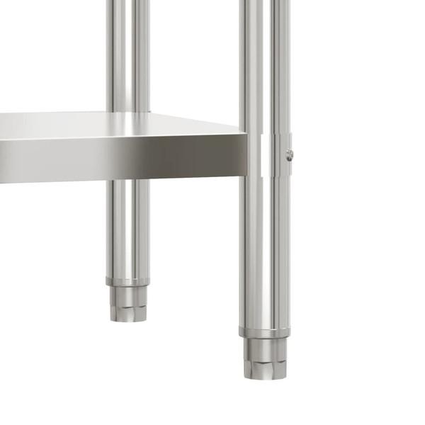 Kitchen Work Table with Overshelf 43.3"x21.7"x59.1" Stainless Steel A949-3208904