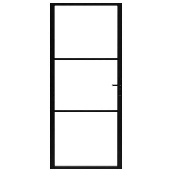 Interior Door ESG Glass and Aluminum 40.4"x79.3" Black A949-151201