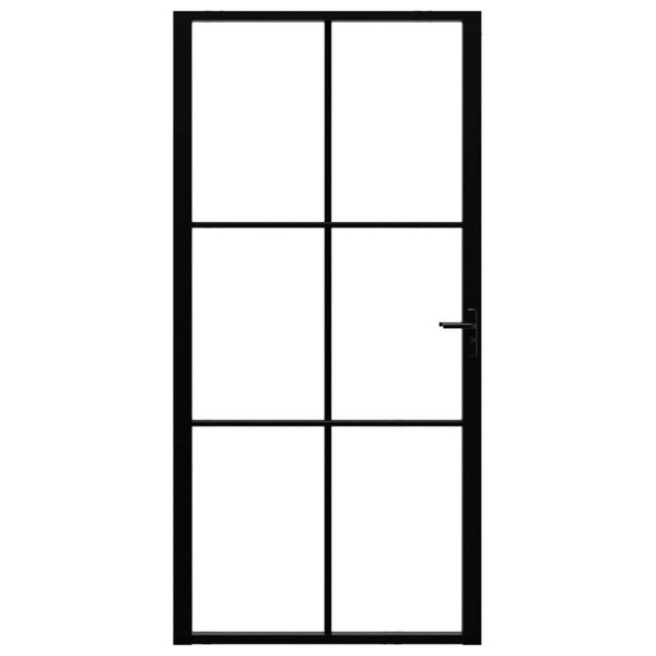 Interior Door ESG Glass and Aluminum 40.4"x79.3" Black A949-151205