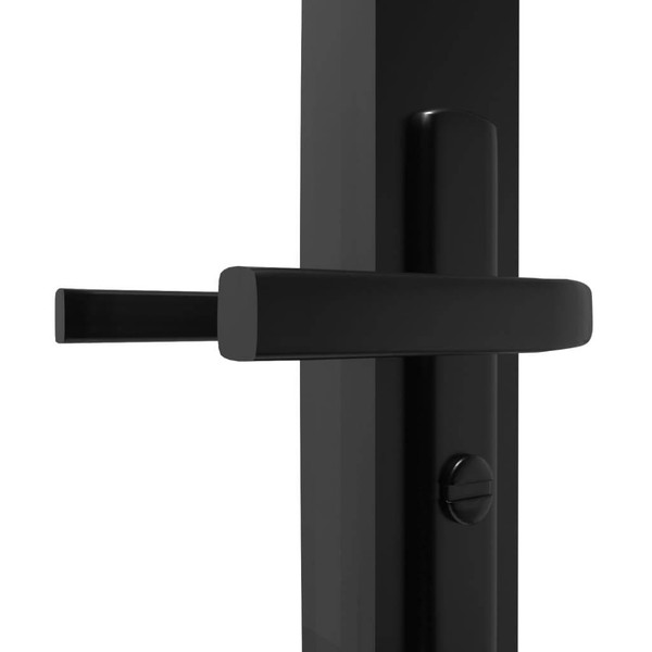 Interior Door ESG Glass and Aluminum 40.4"x79.3" Black A949-151205
