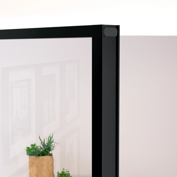 Interior Door Black 40.2"x79.3" Tempered Glass&Aluminum Slim A949-153661