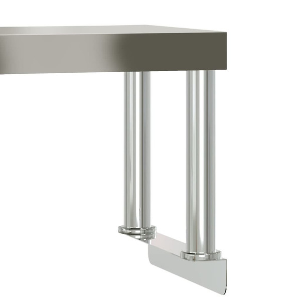 Kitchen Work Table with Overshelf 43.3"x21.7"x47.2" Stainless Steel A949-3208898