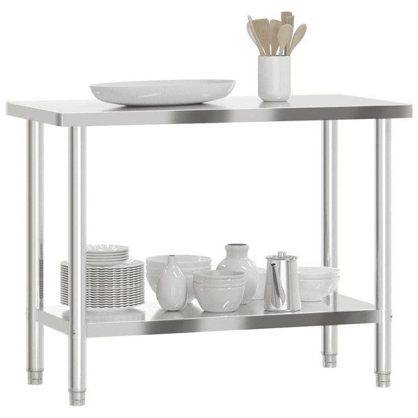 Kitchen Work Table 43.3"x21.7"x33.5" Stainless Steel A949-376465