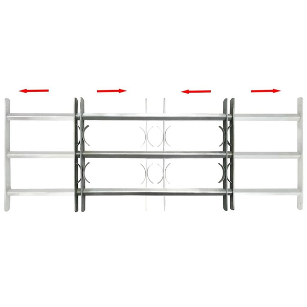 Adjustable Security Grille for Windows with 3 Crossbars 39.4"-59.1 A949-141384