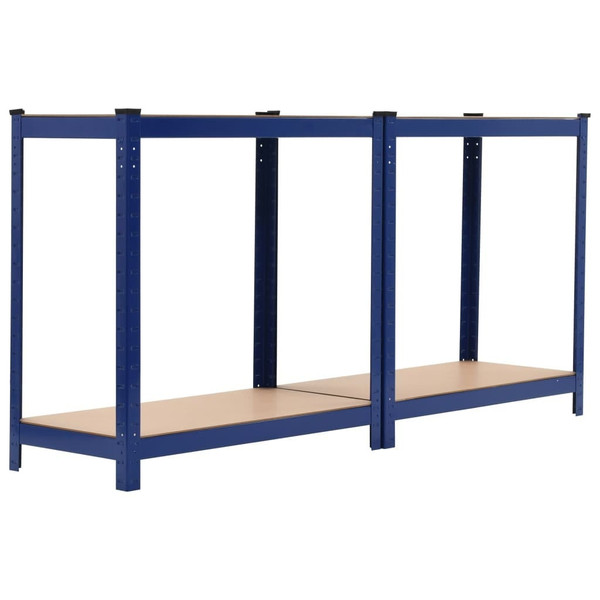 Storage Shelves 2 pcs Blue 31.5"x15.7"x63" Steel and MDF A949-144274