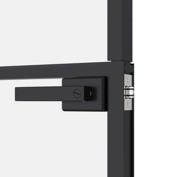Interior Door Black 29.9"x79.3" Tempered Glass&Aluminum Slim A949-153658