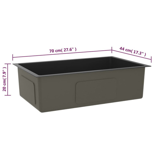 Handmade Kitchen Sink Black Stainless Steel A949-51517