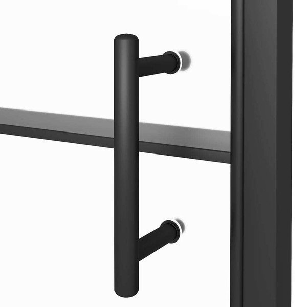 Shower Door 39.4"x70.1" Half Frosted Tempered Glass Black A949-151867