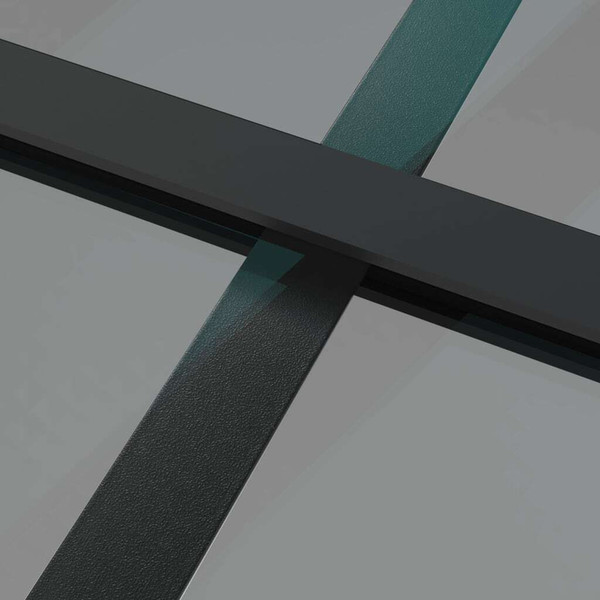 Interior Door 32.7"x79.3" Black ESG Glass and Aluminum A949-350565
