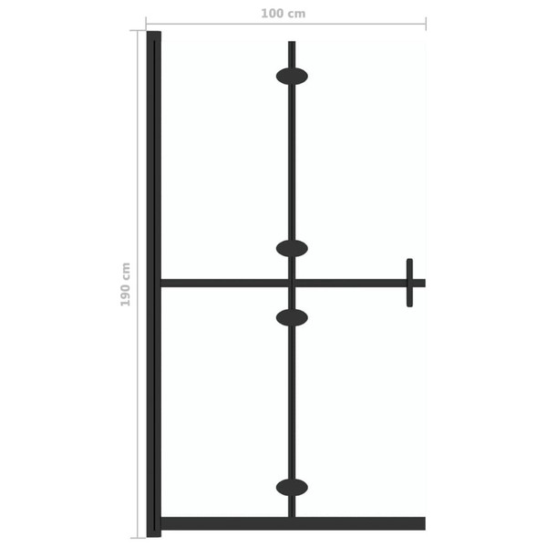 Foldable Walk-in Shower Wall Transparent ESG Glass 39.4"x74.8" A949-151183