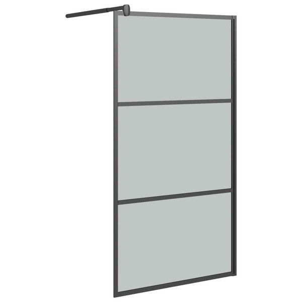 Walk-in Shower Wall 39.4"x76.8" Dark ESG Glass Black A949-151891
