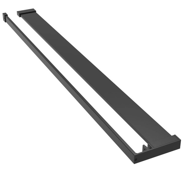 Walk-in Shower Wall with Shelf Black 39.4"x76.8" ESG Glass&Aluminum A949-3185470