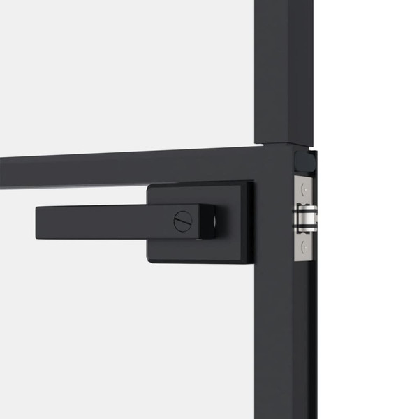 Interior Door Black 32.7"x79.3" Tempered Glass&Aluminum Slim A949-153659