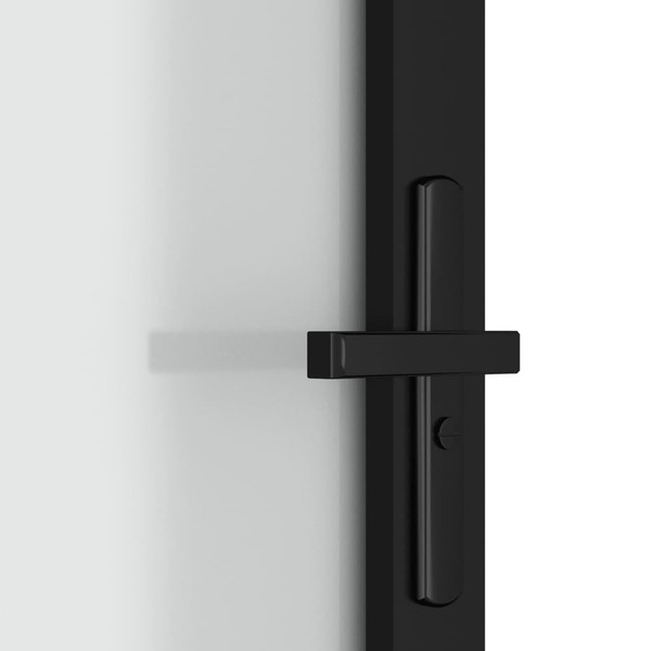 Interior Door 32.7"x79.3" Black Matt Glass and Aluminum A949-350557
