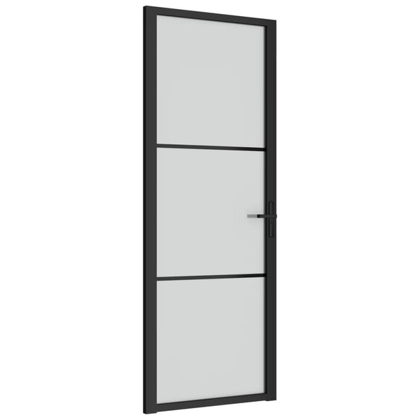 Interior Door 29.9"x79.3" Black Matt Glass and Aluminum A949-350552