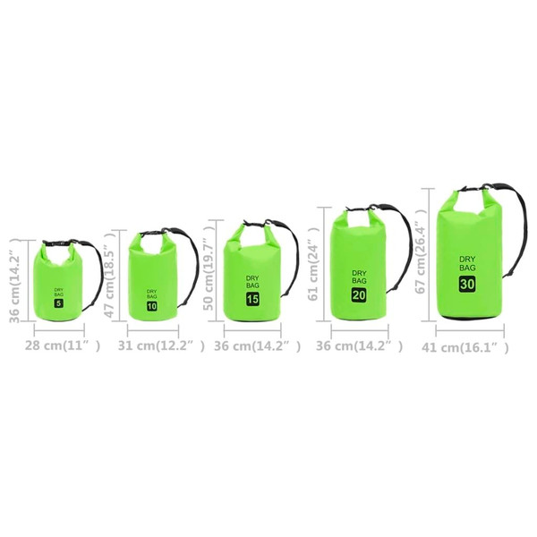 Dry Bag Green 2.6 gal PVC A949-92780