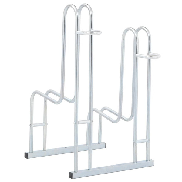 Bicycle Stand for 2 Bikes Floor Freestanding Galvanized Steel A949-4005568